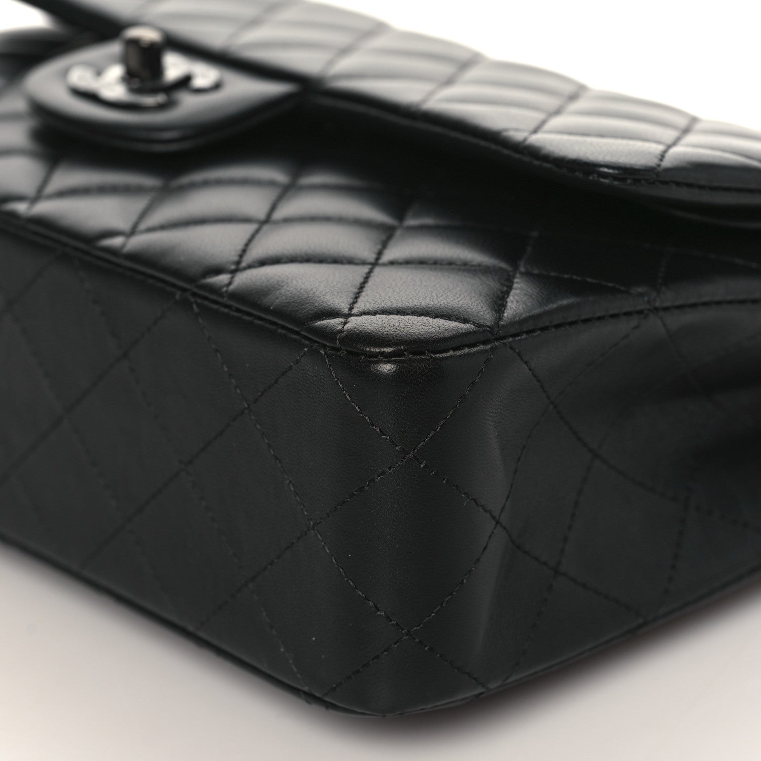 Chanel Lambskin Quilted Medium Double Flap So Black 8 of 8