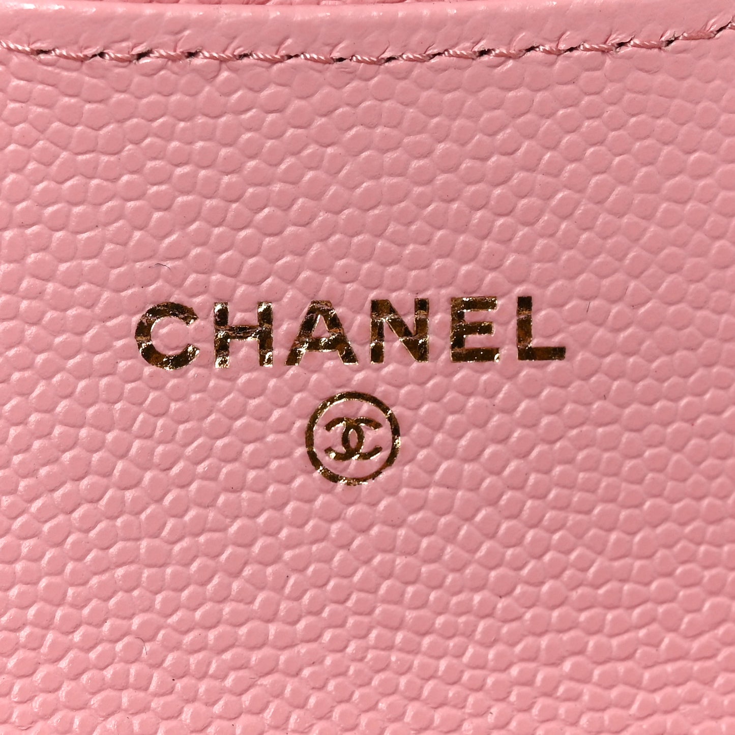 Caviar Quilted Flap Card Holder Wallet Pink