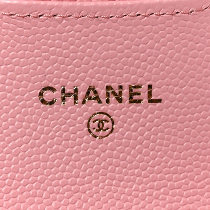 Chanel Caviar Quilted Flap Card Holder Wallet Pink 6 of 9