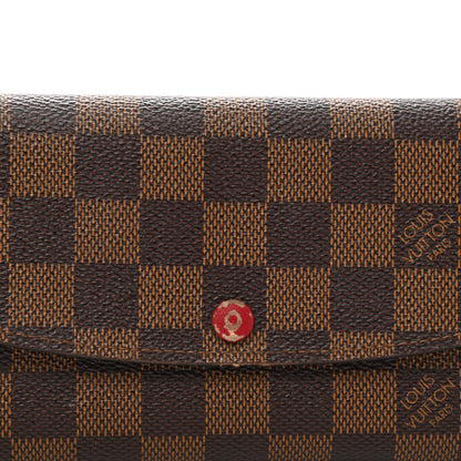 Louis Vuitton Damier Ebene Emilie Wallet Red 8 of 10