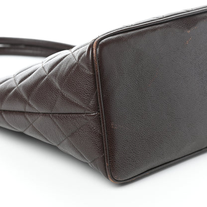 Chanel Caviar Quilted Medallion Tote Dark Brown 10 of 11