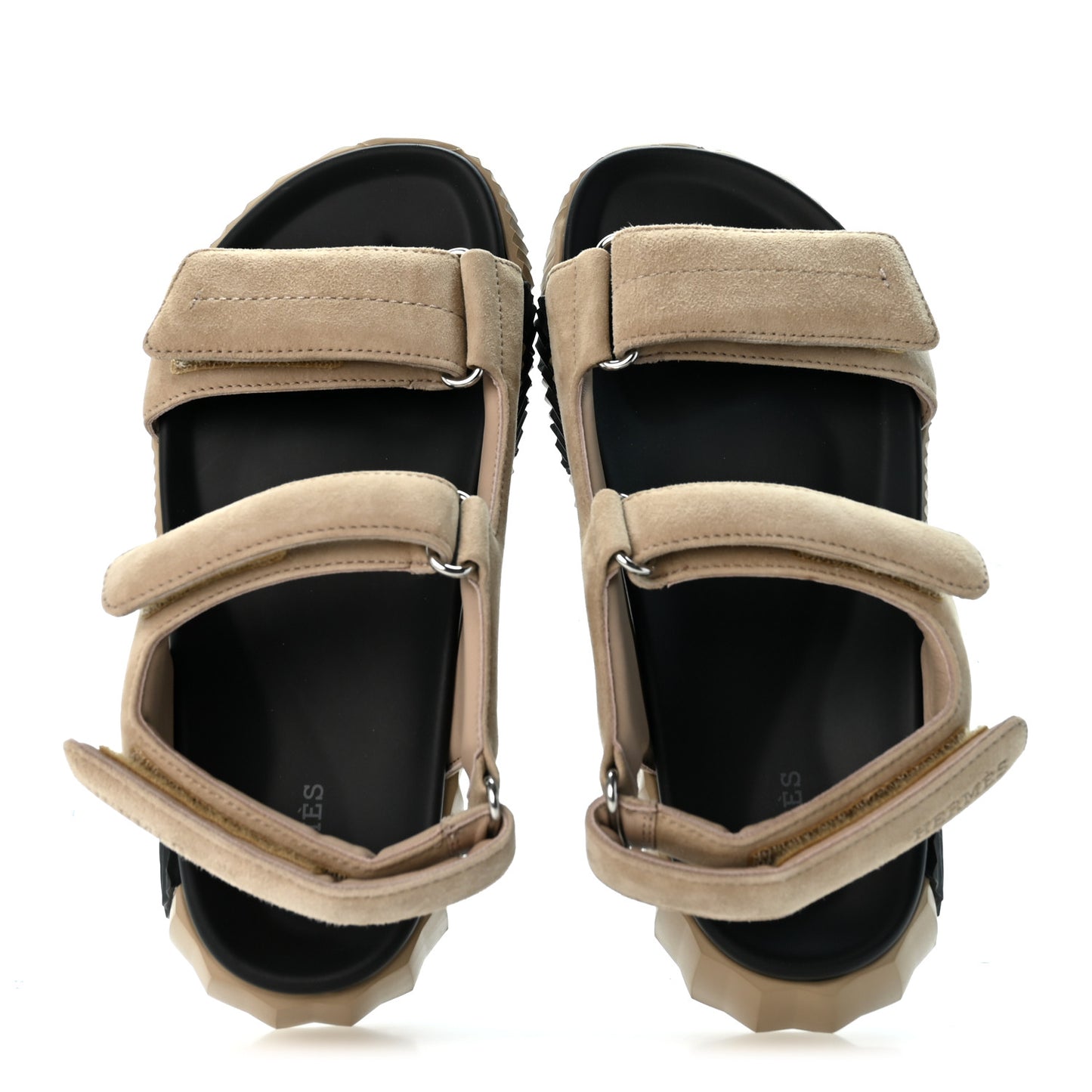 Suede Goatskin Junior Sandals 38 Beige Camel