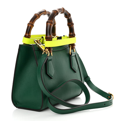 Gucci Wonka Grain Calfskin Mini Diana Tote Bag Green Yellow Fluo 3 of 10