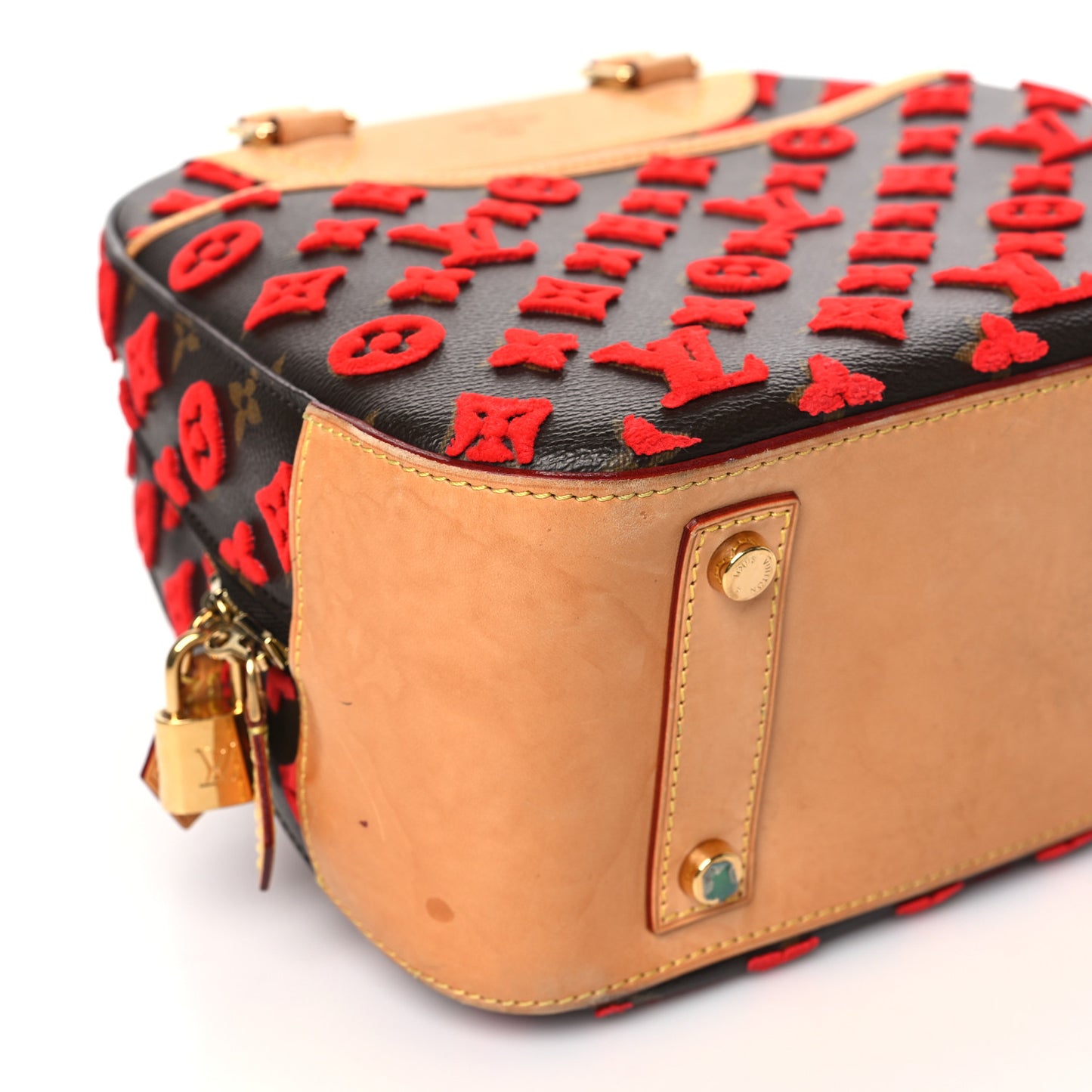 Monogram Tuffetage Deauville Cube Red