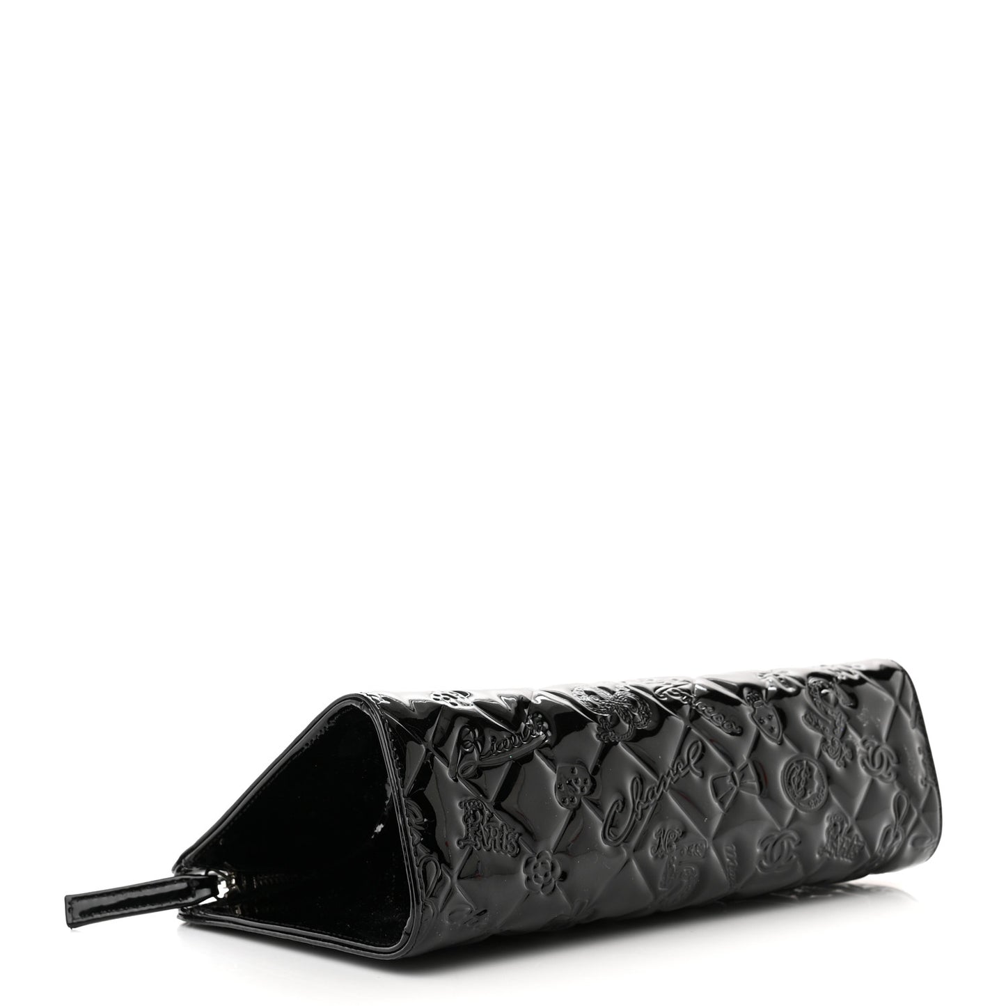 Patent Calfskin Lucky Symbols Pochette Black