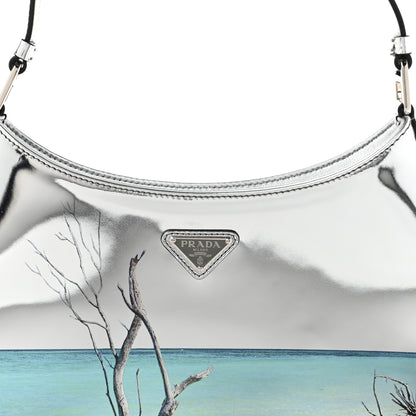 Prada Spazzolato Ocean Print Cleo Shoulder Bag Argento 8 of 11