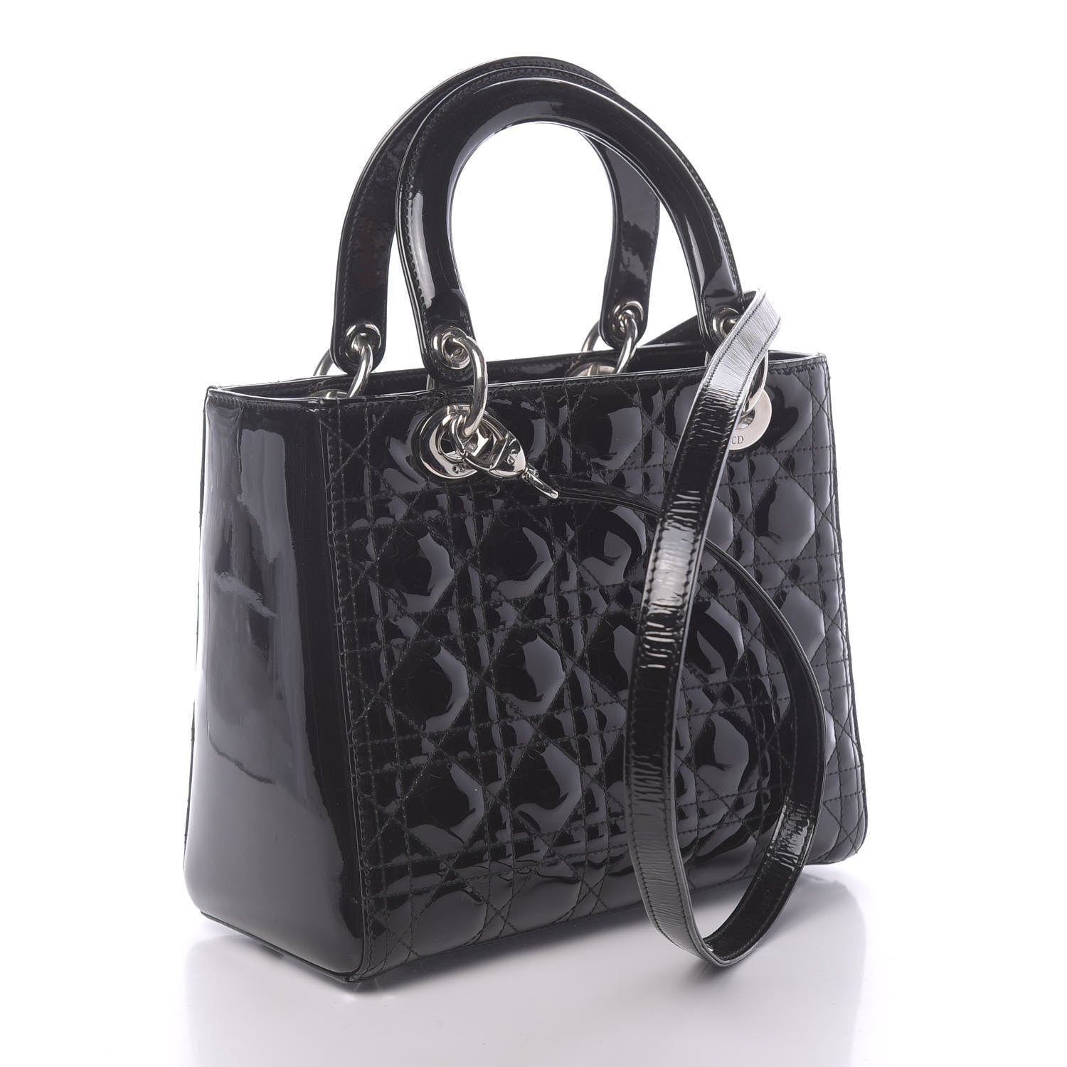 Christian Dior Patent Cannage Medium Lady Dior Black 3 of 10