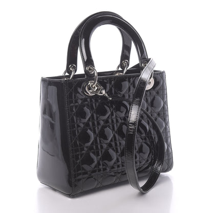 Christian Dior Patent Cannage Medium Lady Dior Black 3 of 10