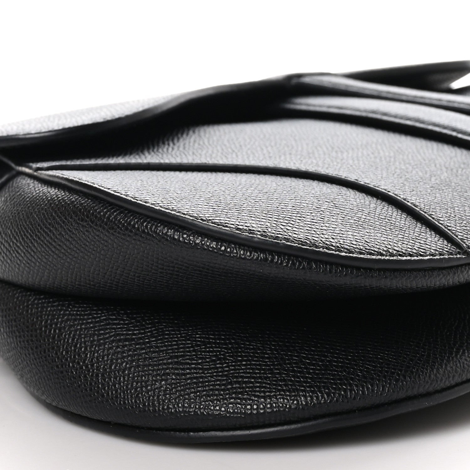 Christian Dior Grained Calfskin Saddle Bag With Strap Black 9 of 10