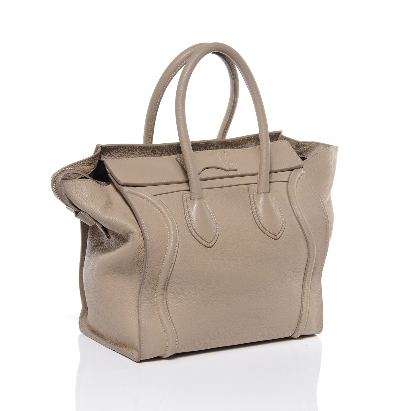 Drummed Calfskin Mini Luggage Dune