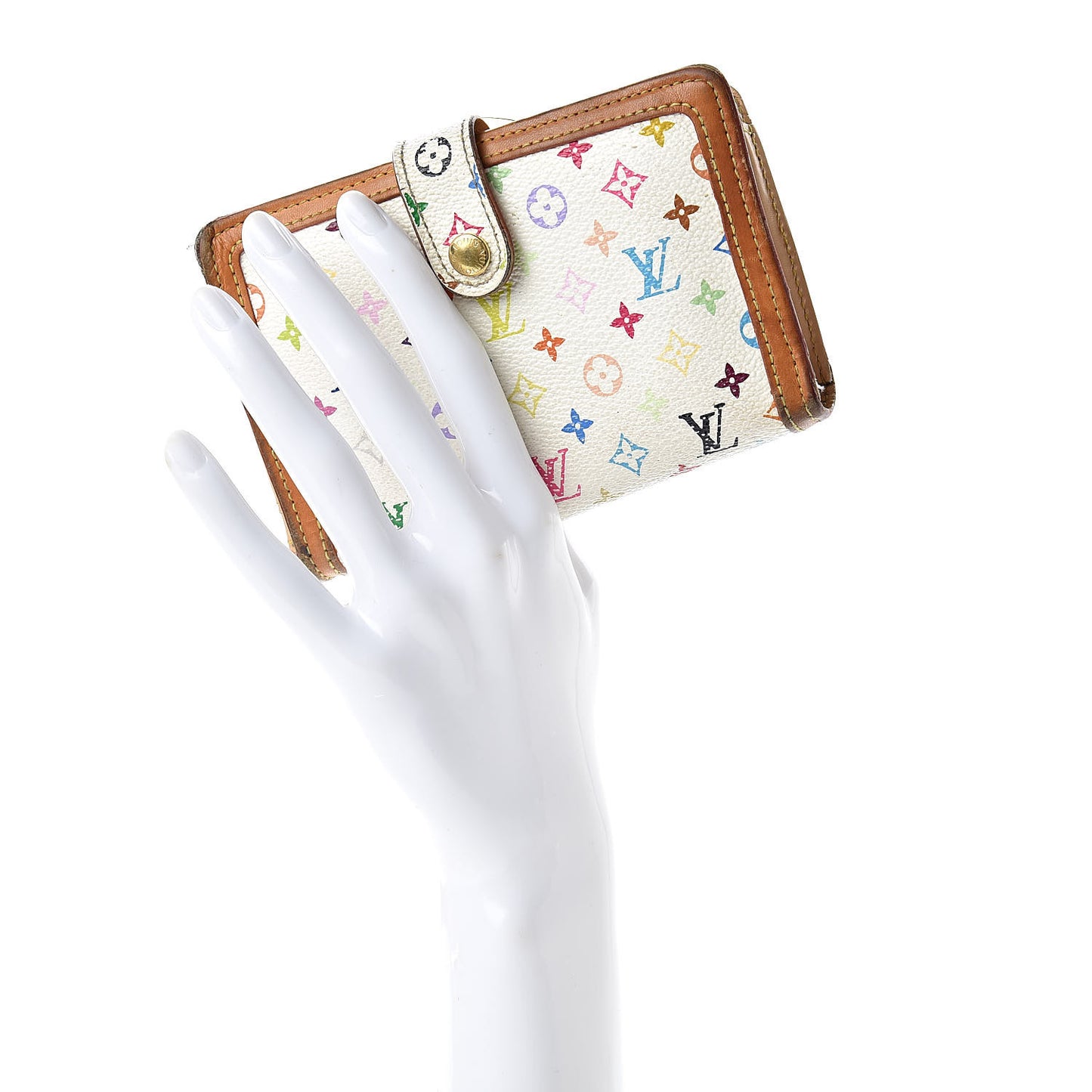 Monogram Multicolor French Purse Wallet White