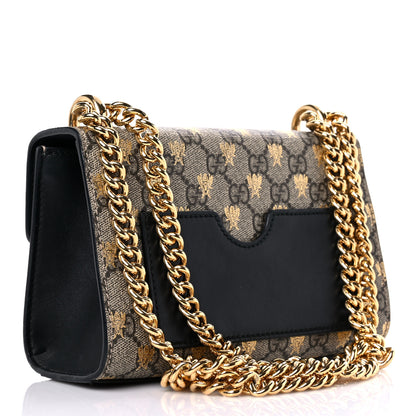 Gucci GG Supreme Monogram Bees Small Padlock Shoulder Bag Black 3 of 14
