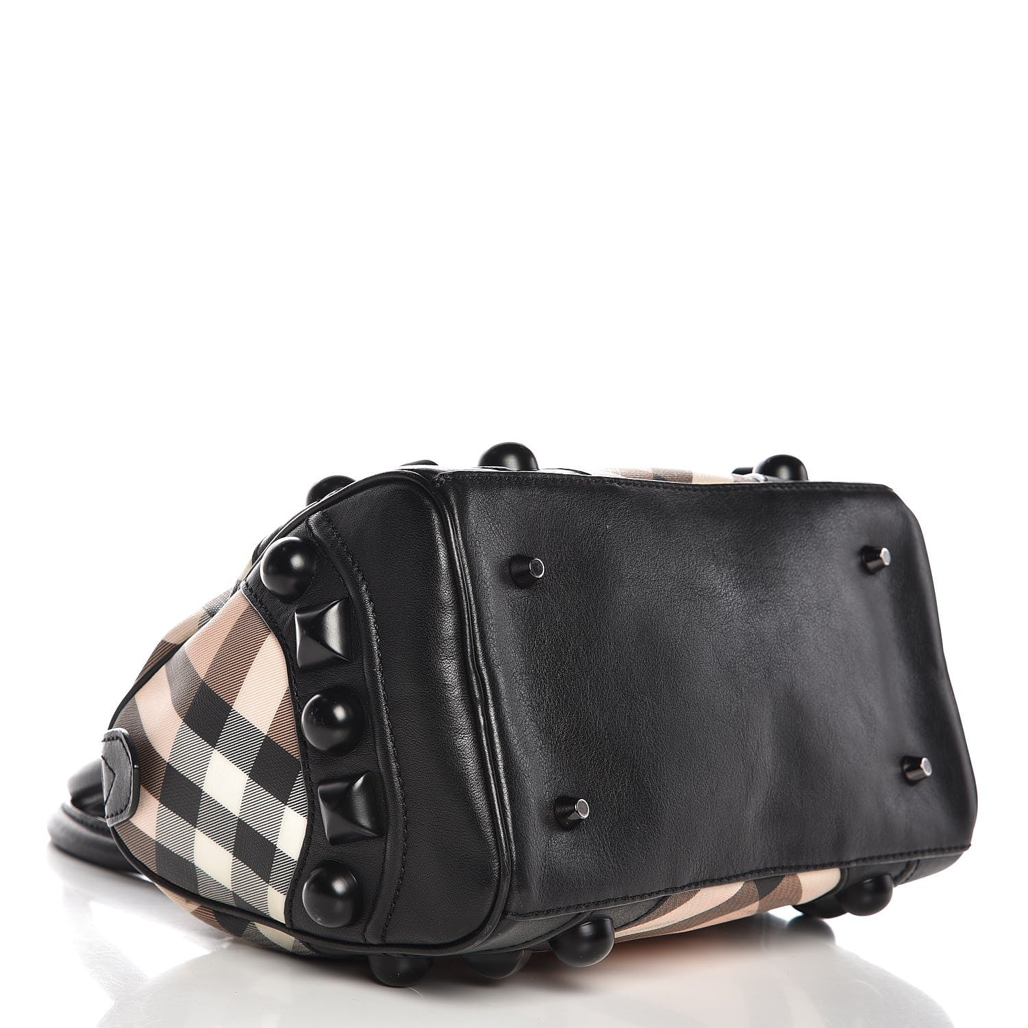 Burberry Nova Check Mega Stud Bowling Bag Black 4 of 13
