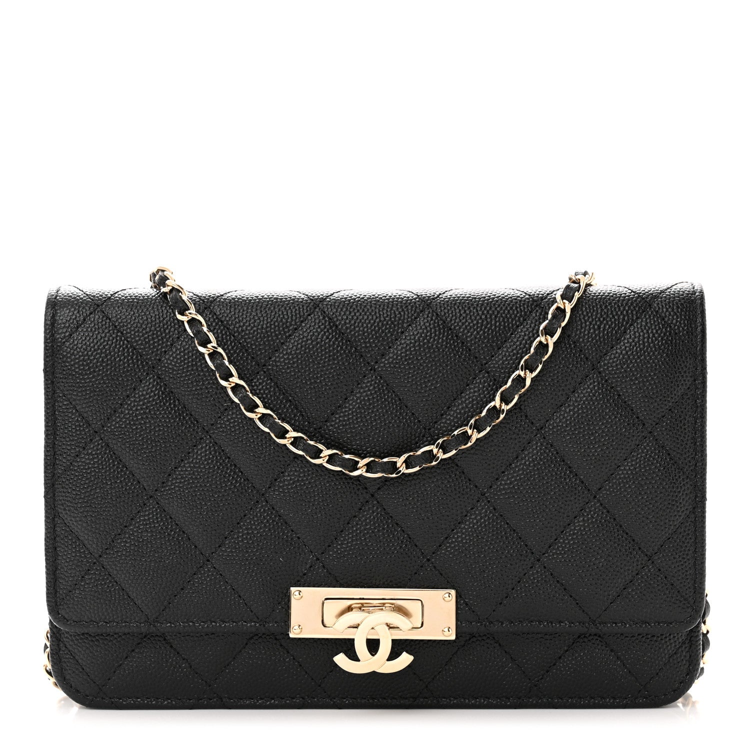 Chanel Caviar Quilted Golden Class Wallet On Chain WOC Black 1 of 12