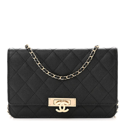 Chanel Caviar Quilted Golden Class Wallet On Chain WOC Black 1 of 12