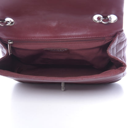 Chanel Lambskin Chevron Quilted Medium Surpique Flap Dark Red 5 of 10
