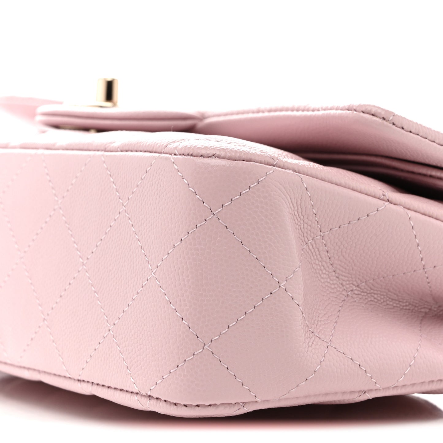 Caviar Quilted Medium Double Flap Light Pink