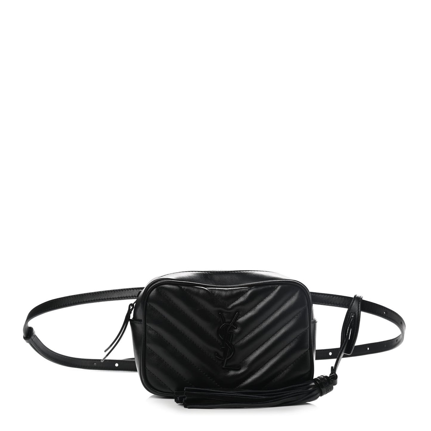 Calfskin Matelasse Monogram Lou Belt Bag Black