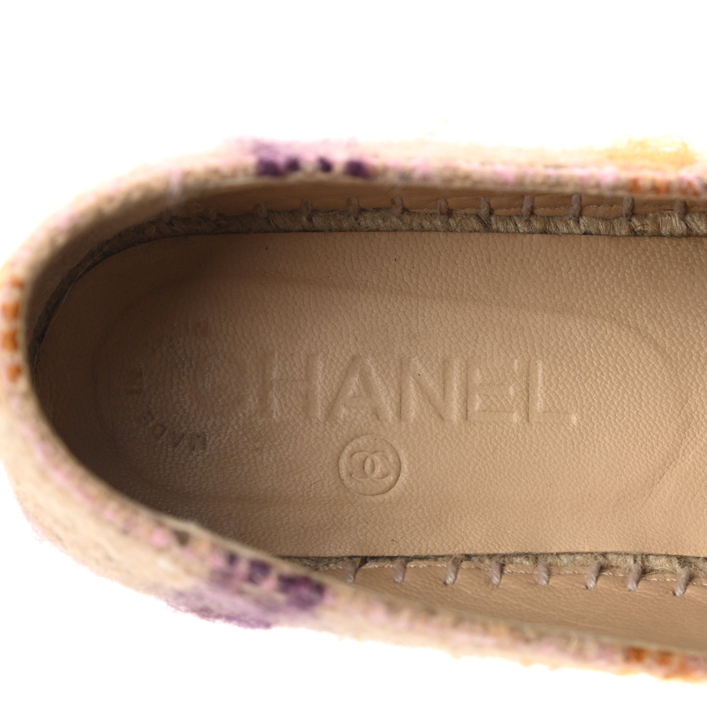 Tweed CC Espadrilles 37 Pink Multicolor