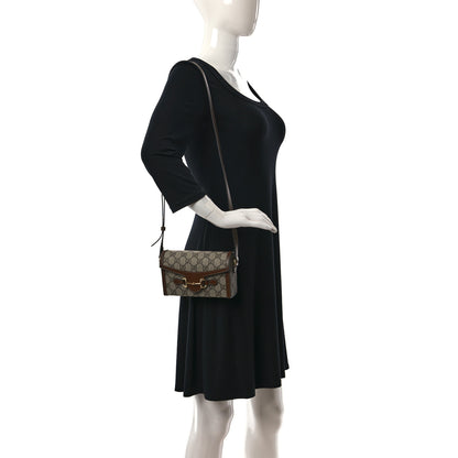 Gucci GG Supreme Monogram Mini Horsebit 1955 Shoulder Bag Beige Brown Sugar 2 of 9
