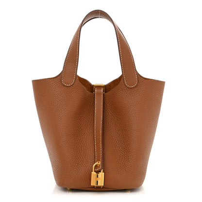 Hermes Taurillon Clemence Picotin Lock 18 PM Gold 1 of 11