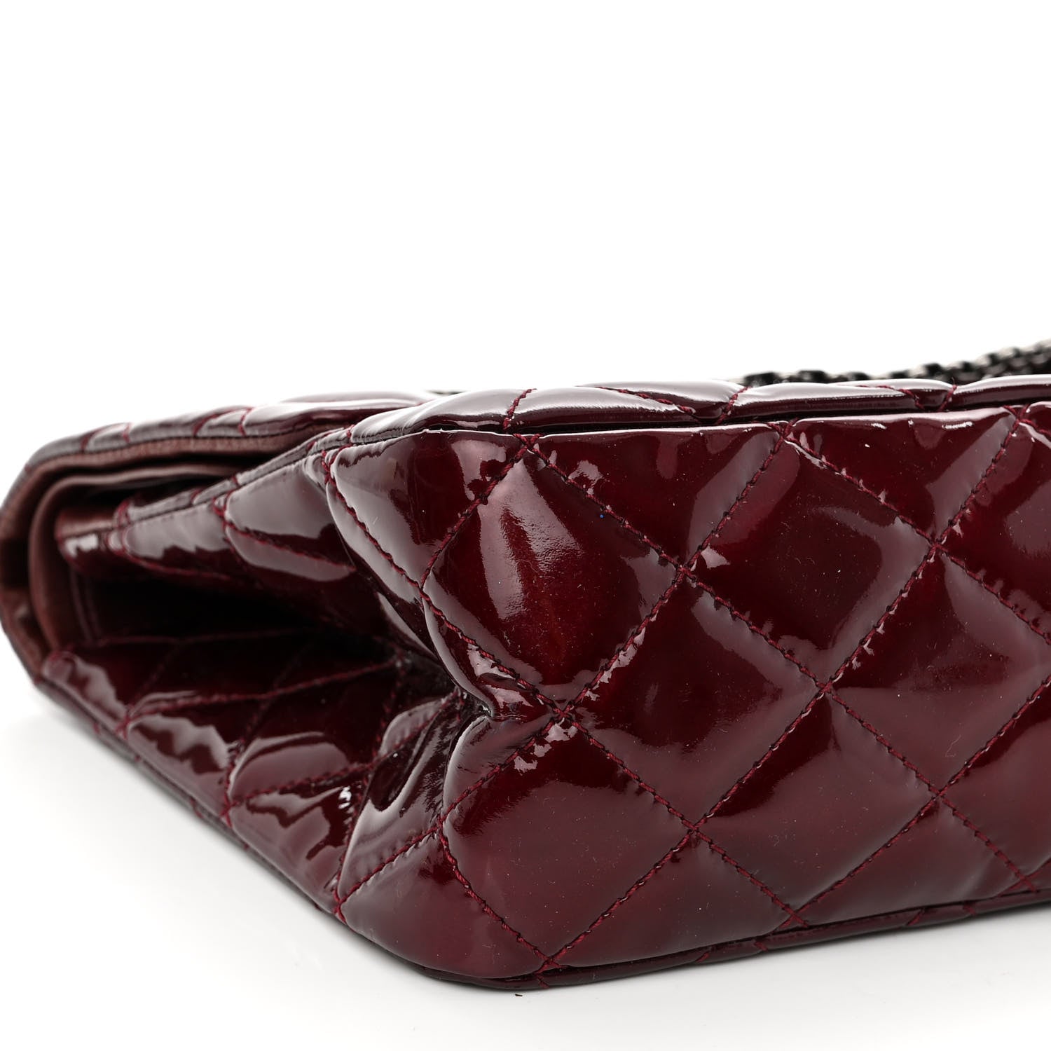 Chanel Patent Quilted 2.55 Reissue 227 Flap Light Burgundy 9 of 12
