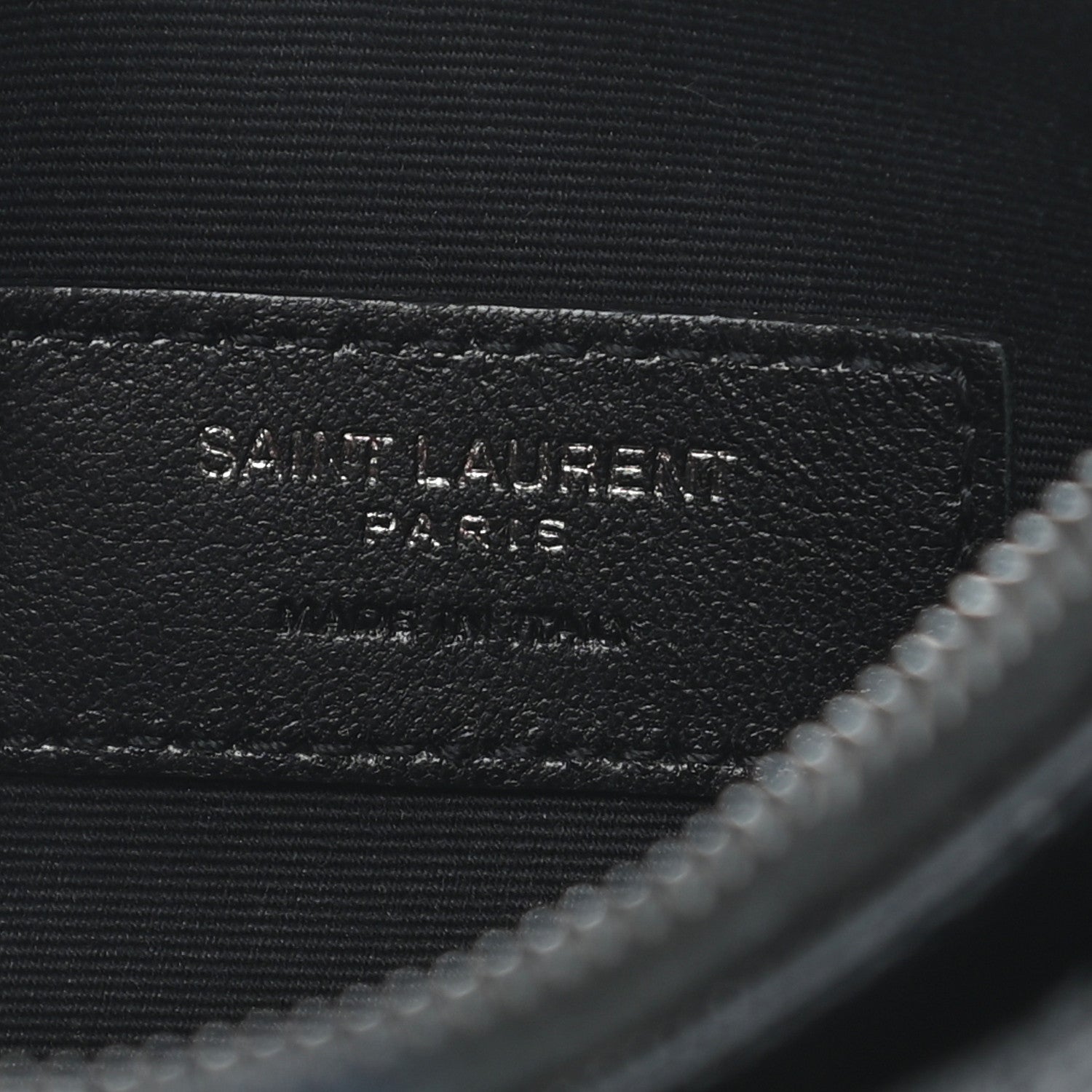 Saint Laurent Grain De Poudre Chevron Monogram Bill Pouch Black 6 of 11