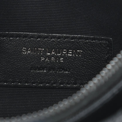 Saint Laurent Grain De Poudre Chevron Monogram Bill Pouch Black 6 of 11