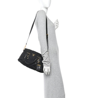Prada Tessuto Nylon Gaufre Shopping Satchel Black 2 of 9