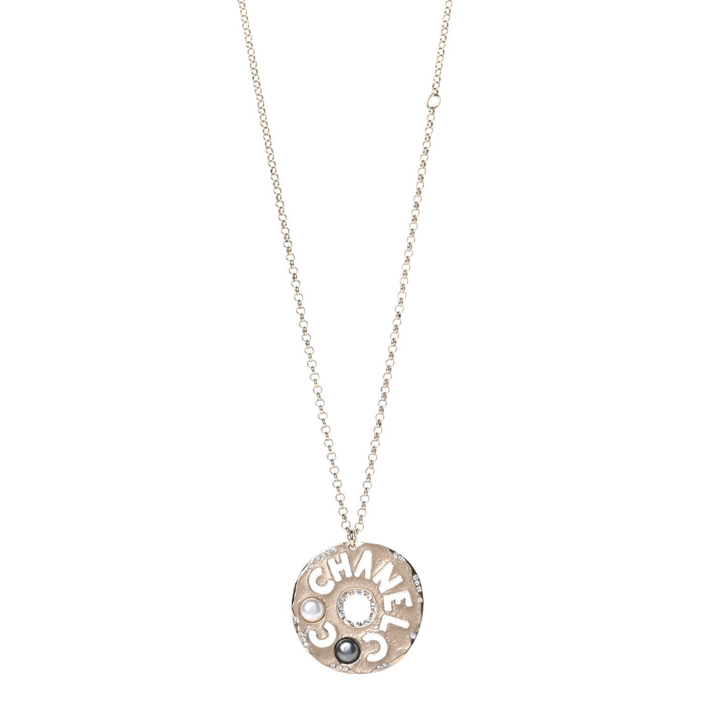 Crystal Pearl Papyrus Necklace Gold