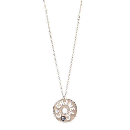 Chanel Crystal Pearl Papyrus Necklace Gold 1 of 5