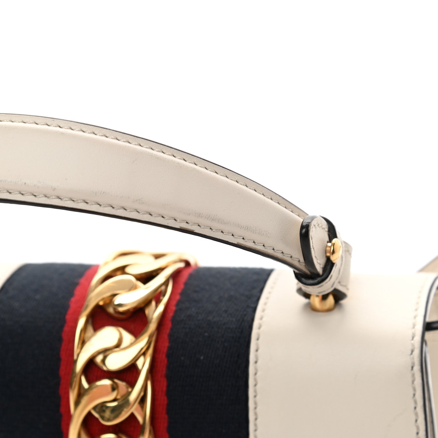 Gucci Calfskin Mini Sylvie Top Handle Bag White 19 of 21