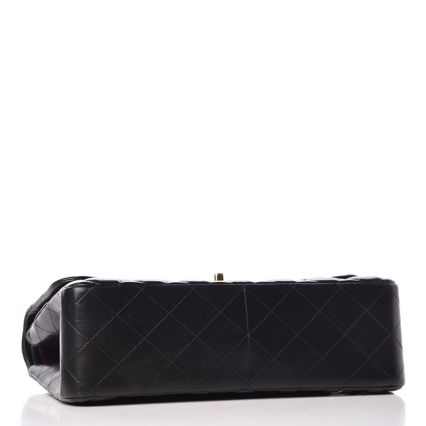 Lambskin Quilted Jumbo Double Flap Black