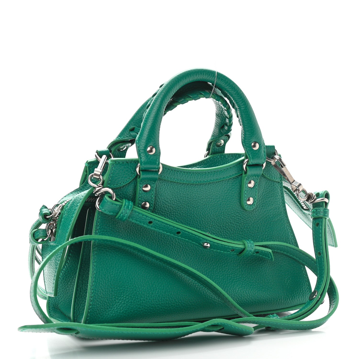 Balenciaga Grained Calfskin Neo Classic Silver Hardware Mini City Jade 3 of 10
