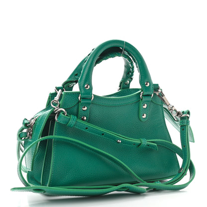 Balenciaga Grained Calfskin Neo Classic Silver Hardware Mini City Jade 3 of 10
