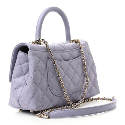 Chanel Caviar Quilted Mini Coco Handle Flap Light Purple 3 of 10