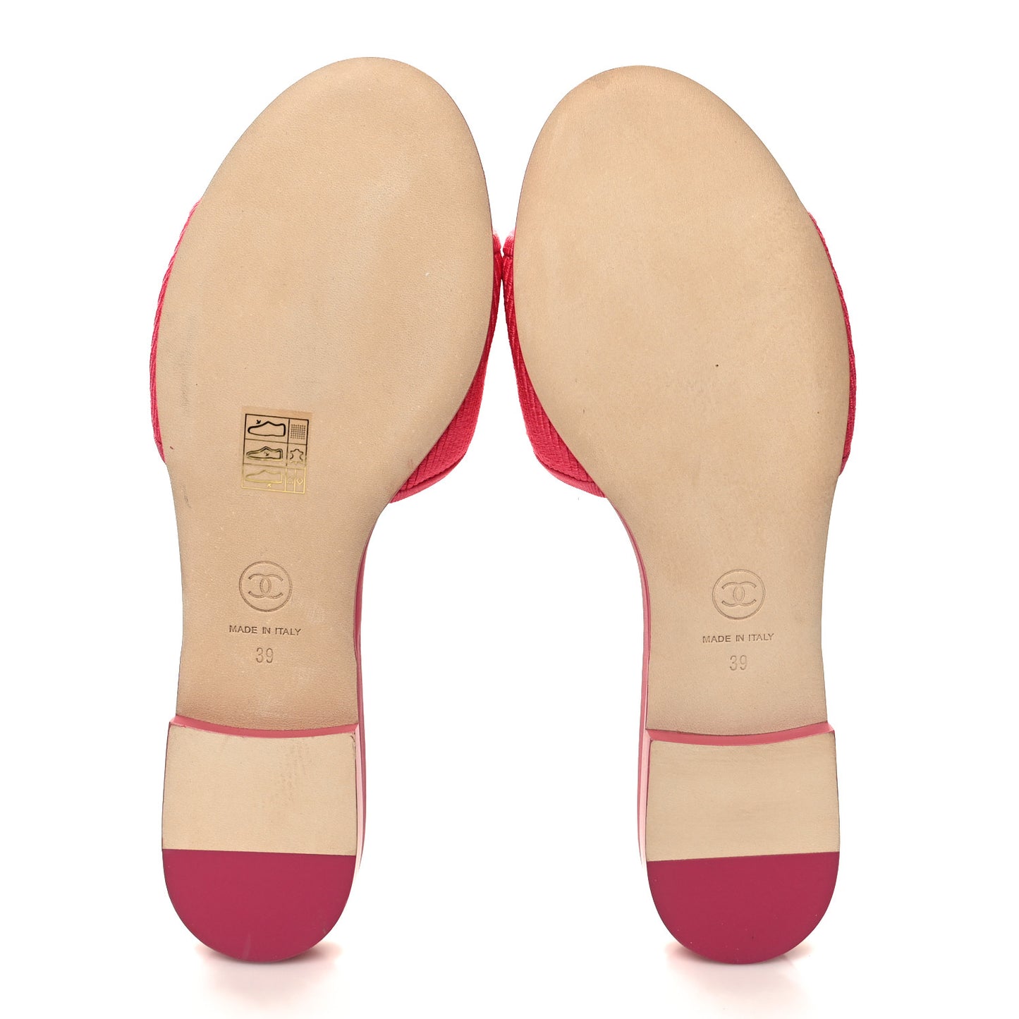 Fabric Embroidered CC Bow Mules 39 Dark Pink