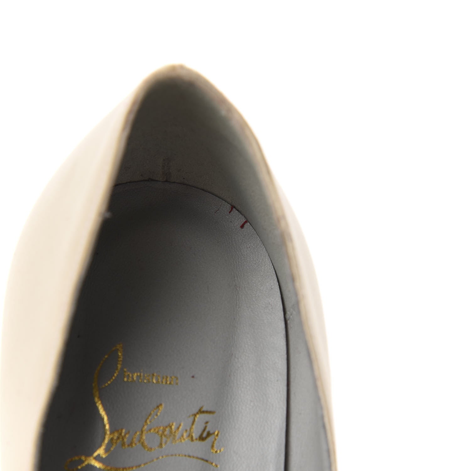 Christian Louboutin Crepe Satin Just Soon 100 Peep Toe Pumps 38 Off White 10 of 14