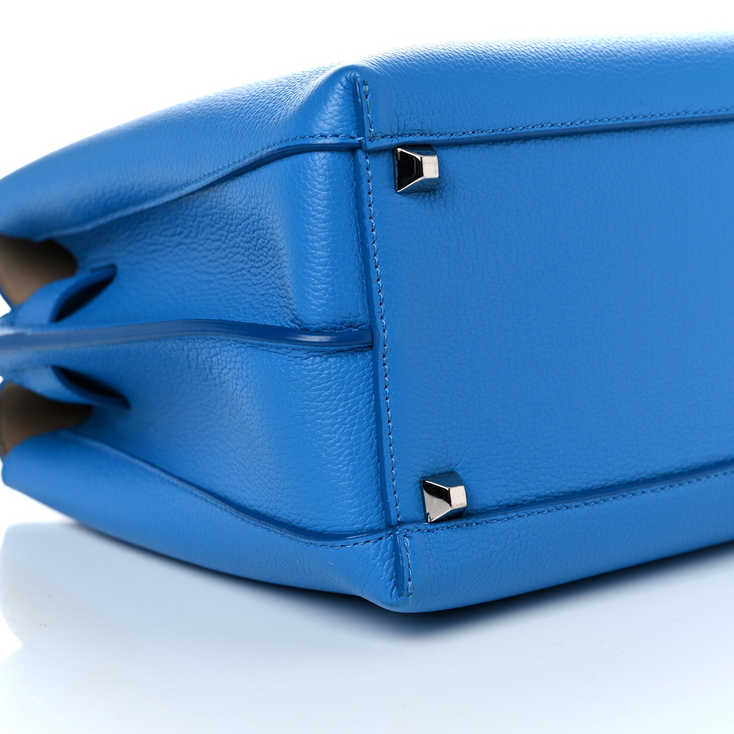 MCM Grained Calfskin Medium Milla Tote Tile Blue 6 of 8
