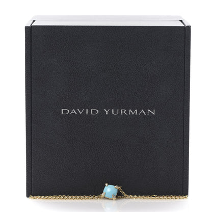 David Yurman 18K Yellow Gold Diamond Turquoise 8mm Chatelaine Bracelet 6 of 6