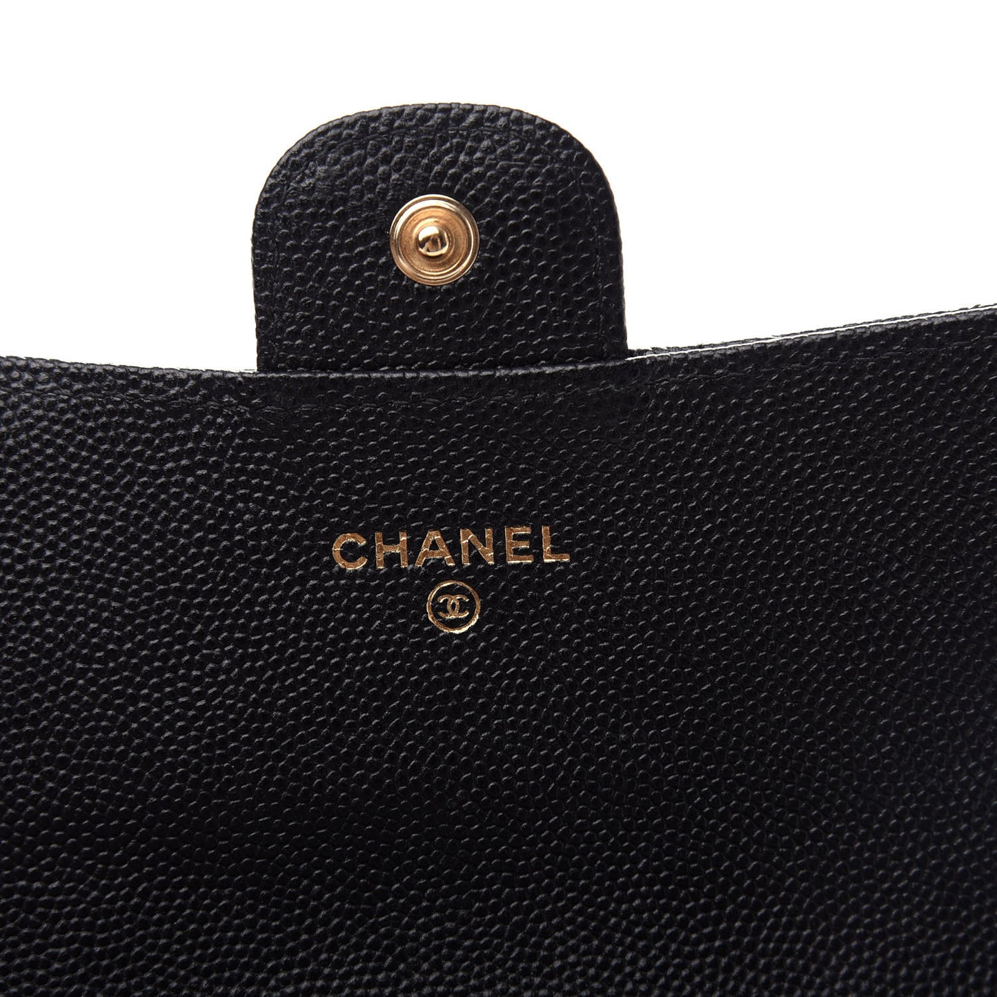 Caviar Quilted Medium Flap Wallet Black