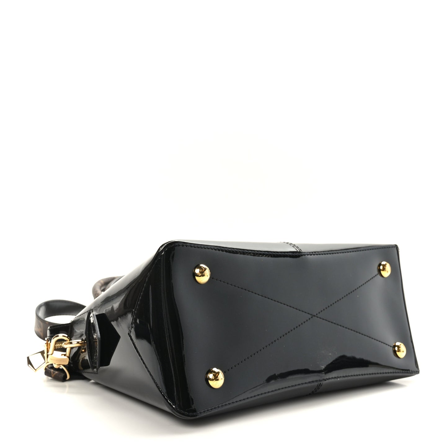 Patent Calfskin Miroir Tote Black