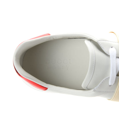 Gucci Calfskin Stripe Mens New Ace Sneakers 12 White Ecru Red Flame 9 of 11
