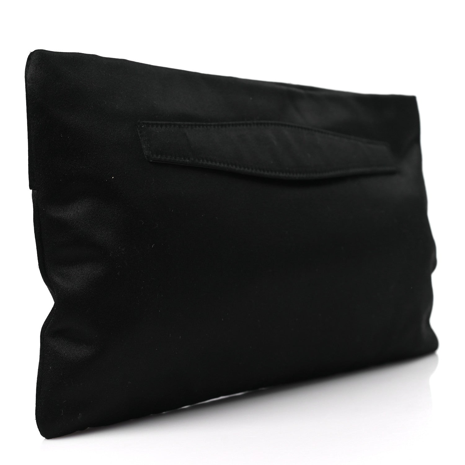 Prada Satin Raso Evening Clutch Black 3 of 7