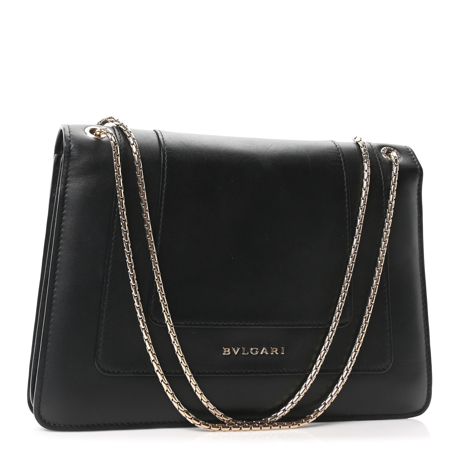 Bulgari Calfskin Serpenti Forever Shoulder Bag Black 4 of 11