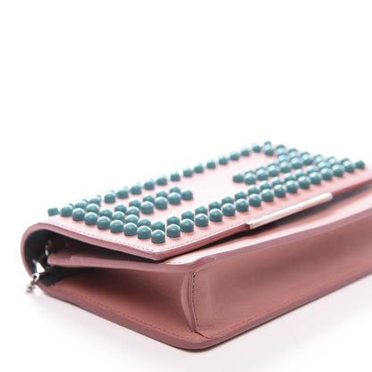 Fendi Vitello Studded Tube Wallet on Chain Pink 8 of 10
