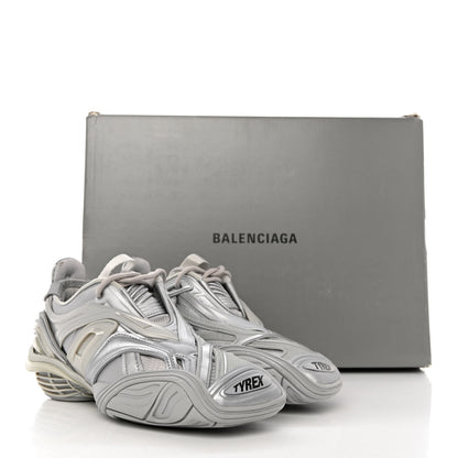 Balenciaga Metallic Rubber Mesh Womens Tyrex Sneakers 36 Monocolor Silver 9 of 9