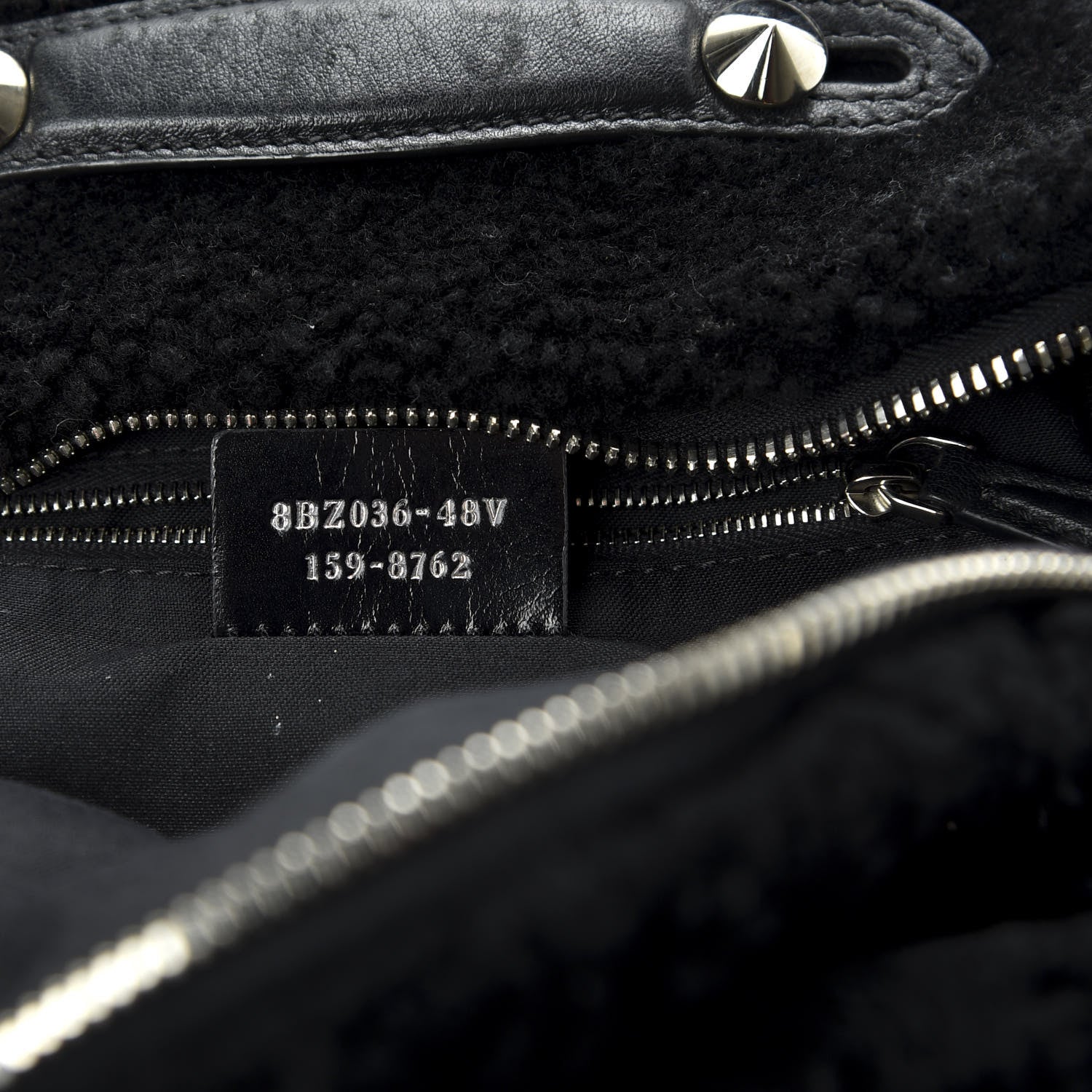 Fendi Shearling Monster Mini Bag Bug Backpack Black 7 of 11