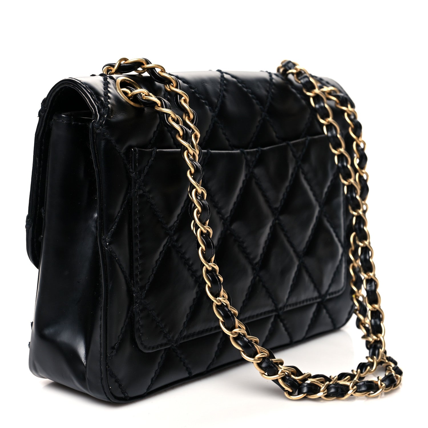 Chanel Glazed Calfskin Stitched Small Flap Black 2 of 9