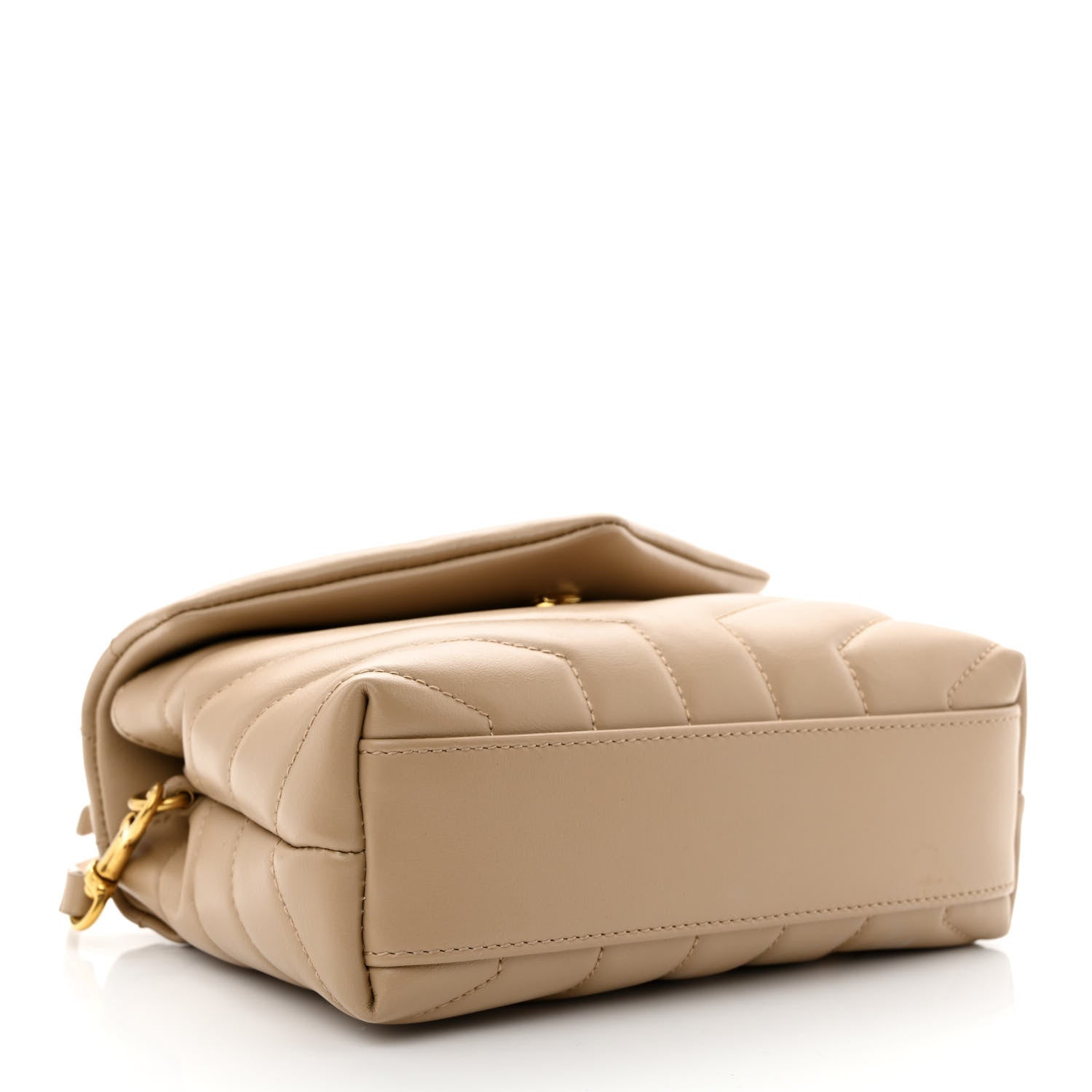 Saint Laurent Calfskin Y Quilted Monogram Toy Loulou Crossbody Bag Dark Beige 4 of 11